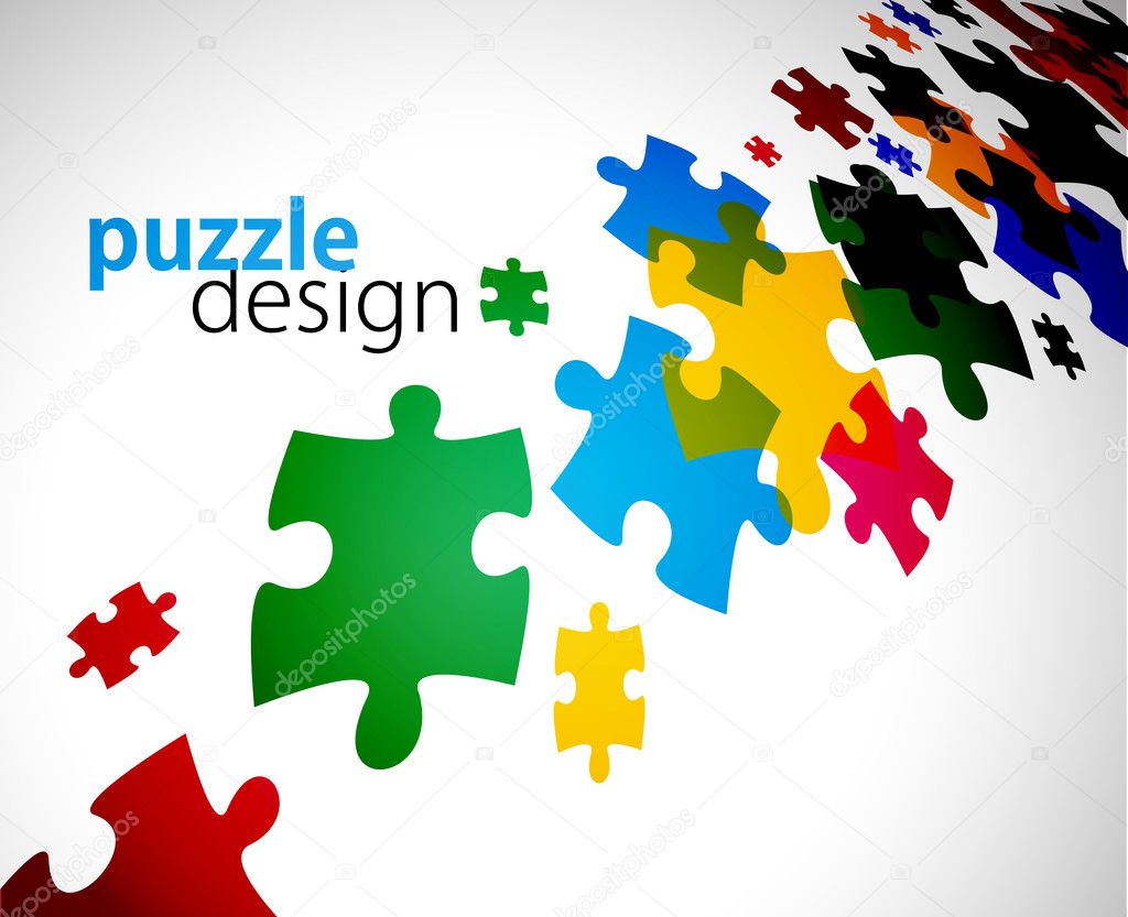 Abstract vector illustration of puzzle pieces.