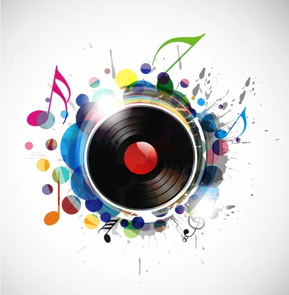 Vinyl Record Colorful Background Vector Illustration — Stock Vector