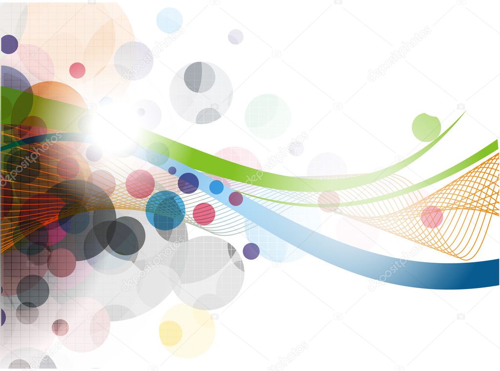 Abstract colorful circle wave line background.