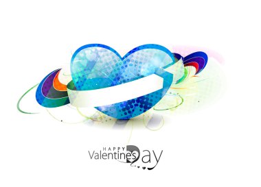 Abstract valentines day 3d heart background design element. clipart