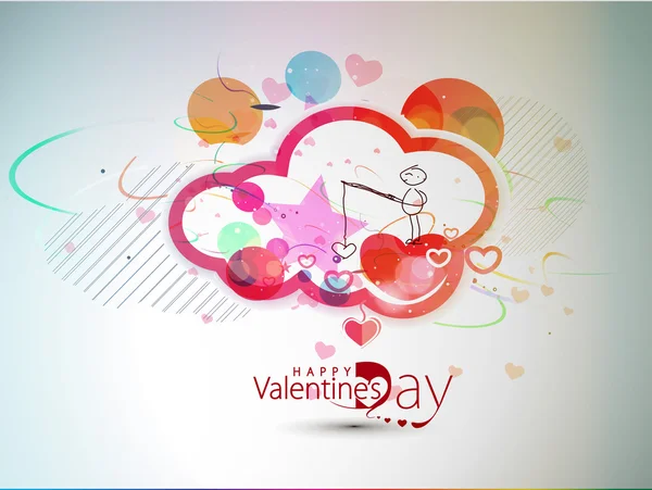 抽象的なバレンタインの日カラフルなクラウド デザイン要素背景 — ストックベクタ