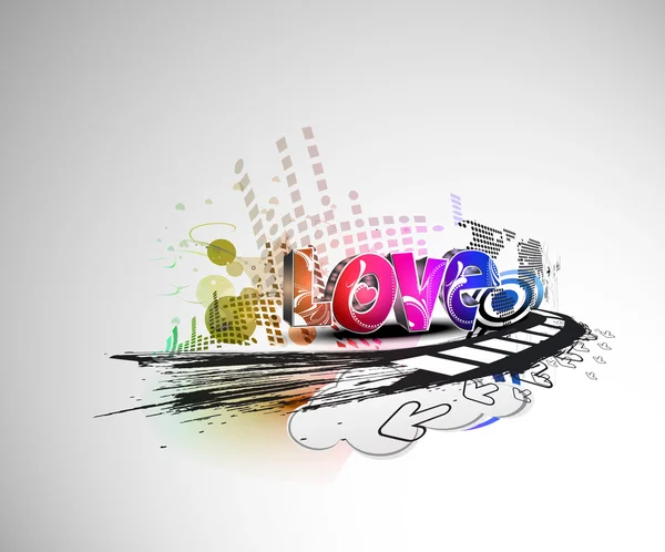 Día San Valentín Abstracto Colorido Grunge Amor Diseño Elemento Fondo — Vector de stock