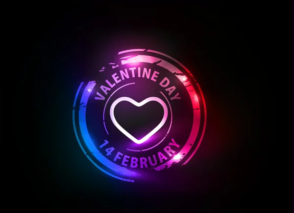 발렌타인 다채로운 스탬프 디자인 — 스톡 벡터