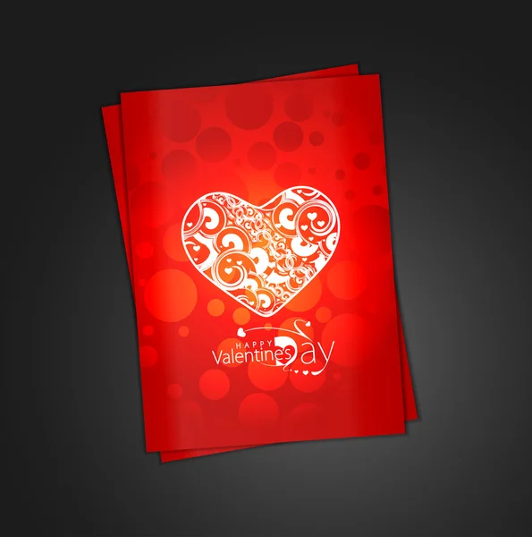 Valentine Day Greeting Card Presentation Design — Stock Vector