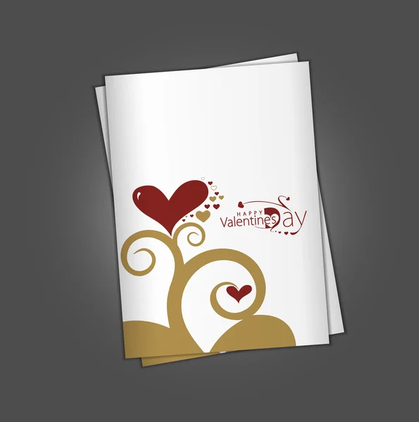Valentinstag Grußkarte Mit Präsentationsdesign — Stockvektor