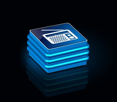 3d glossy radio icon clipart