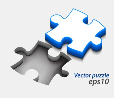 3d vector puzzle design clipart