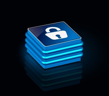 3d glossy lock icon clipart