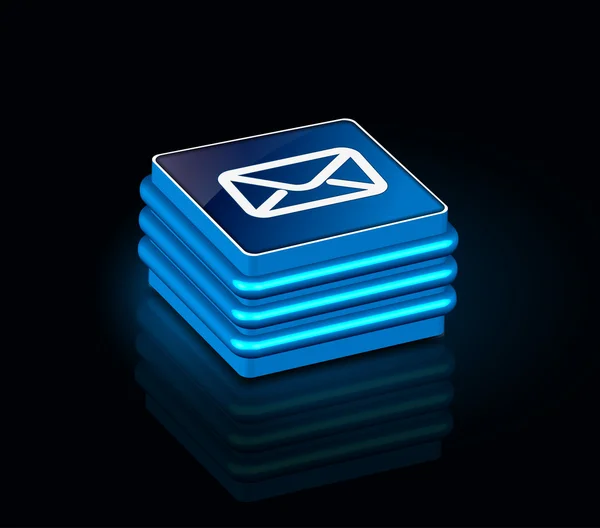 3D-glanzende e-mailpictogram — Stockvector