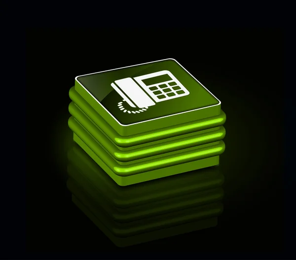 Icône du téléphone 3d brillant — Image vectorielle