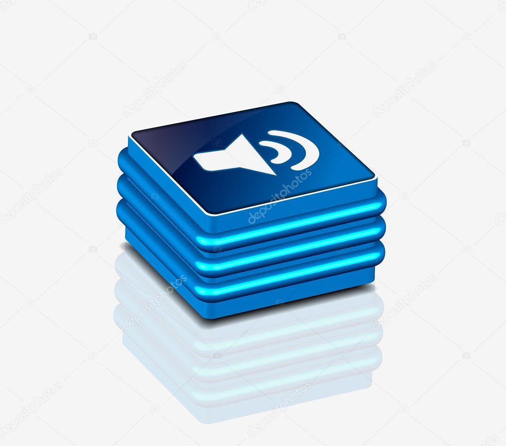 3d glossy sound icon