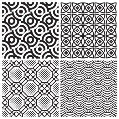 Seamless patterns set (vector) clipart