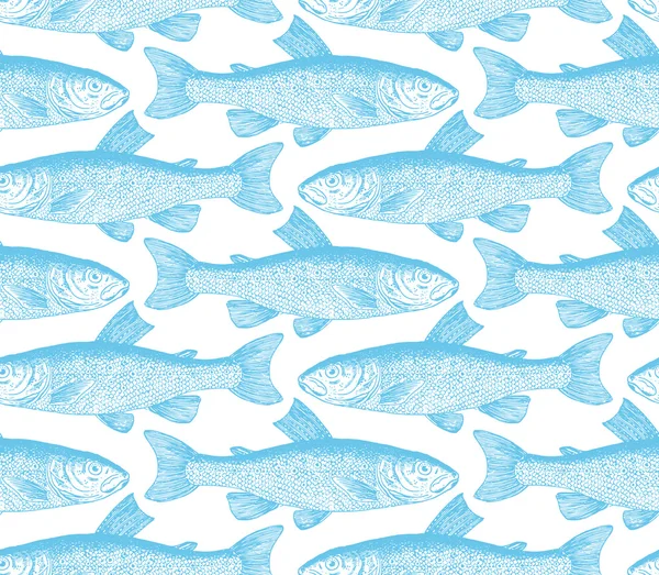 Bezszwowe rybami pattern (wektor) — Wektor stockowy