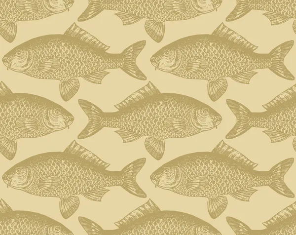 Seamless fish pattern (vector) — Stock Vector