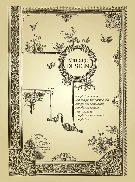 Design de moldura vintage (vetor ) — Vetor de Stock