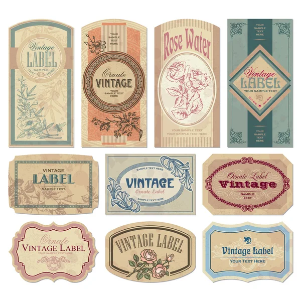 Vintage Etiketten Set (Vektor) — Stockvektor