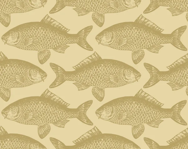 원활한 물고기 패턴 (벡터) 스톡 일러스트레이션