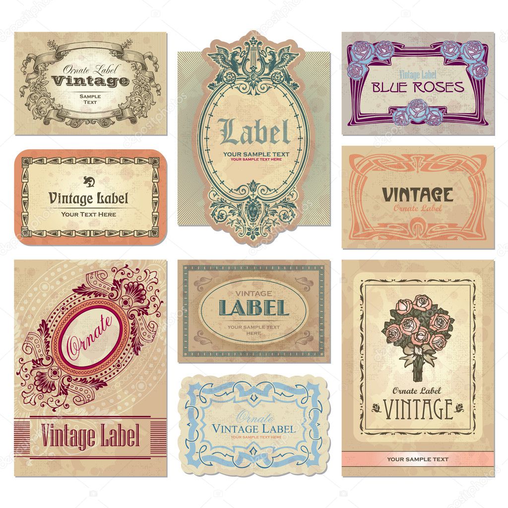 Vintage labels set (vector)