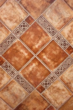 Closeup of terracotta ceramic tiles clipart