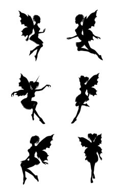 Fairy silhouettes clipart