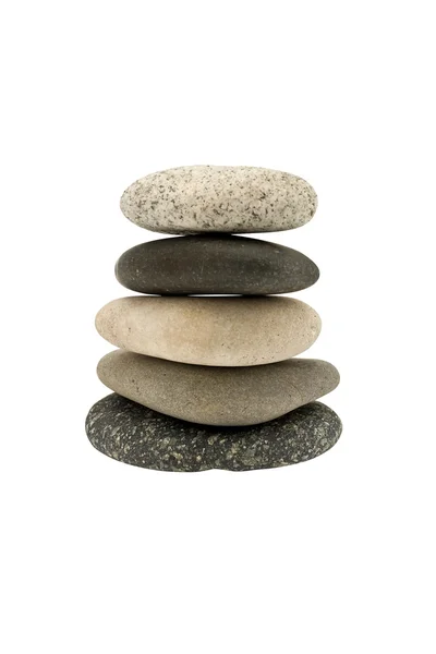 5 pebbles stacked — Stock Photo, Image