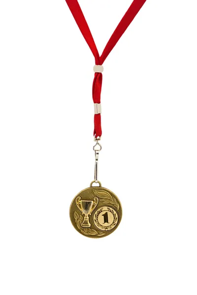 stock image Gold medal isolated on a white backgroun