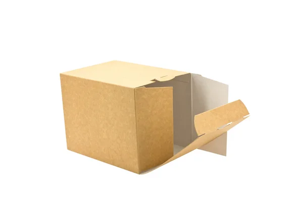 Open cardboard box on white background — Stock Photo, Image