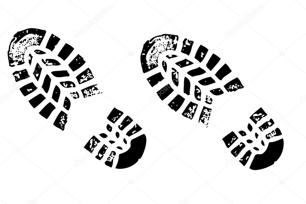 Shoeprint isolated on a white