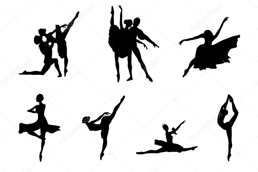 Collection of ballet silhouette