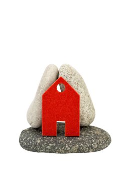 House and stones on a white background clipart