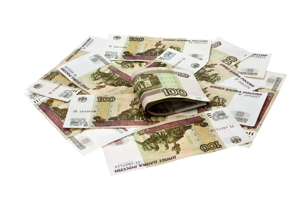 Pentole di denaro per 100 rubli — Foto Stock