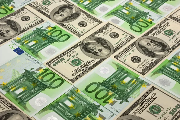 ドルとユーロの背景 — ストック写真