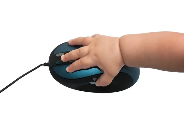 Dziecko ręki i myszy — Zdjęcie stockowe