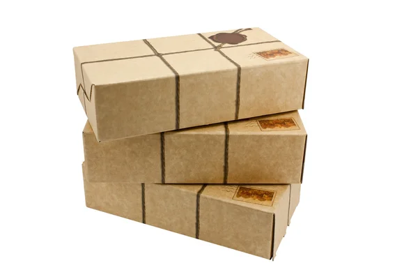 Postal parcel sealed wax — Stock Photo, Image