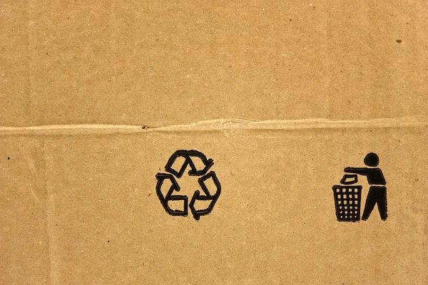 Environmental labels on cardboard — Stock Photo, Image