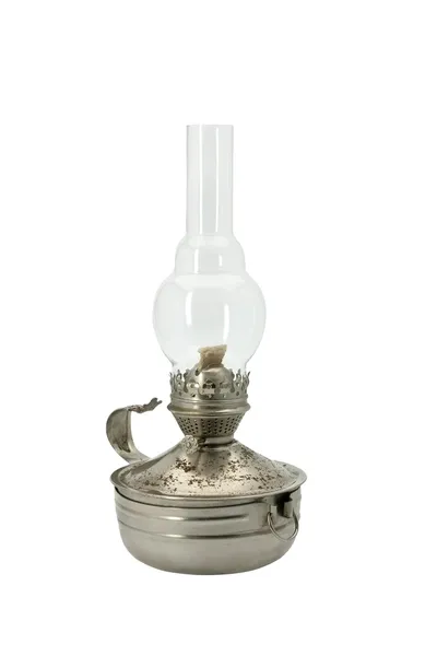 Керосиновая лампа, изолированная на белом — стоковое фото