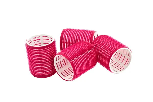 Hair rollers on white — Stock Photo, Image