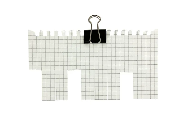 Papel em branco e clipe de papel metálico — Fotografia de Stock