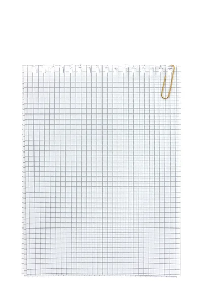 Blanko-Notizpapier und Metall-Büroklammer — Stockfoto