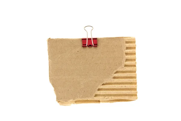 Cardboard with metal paper clamp — Stock Photo, Image