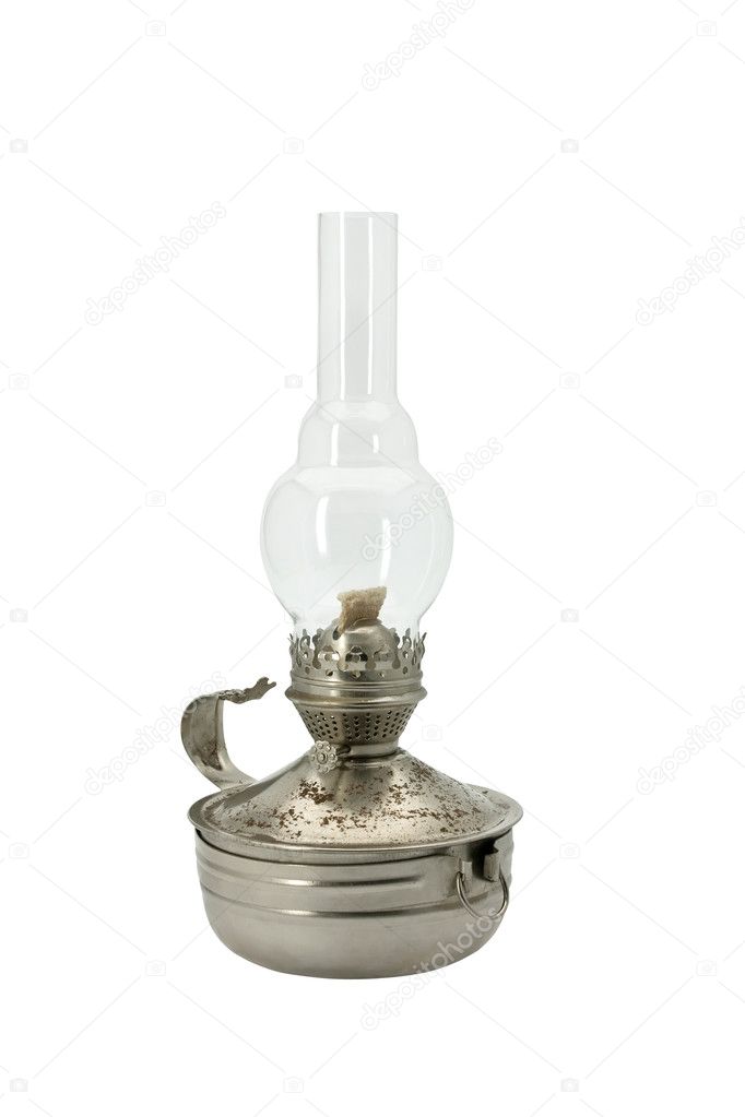 A kerosene lamp isolated on white