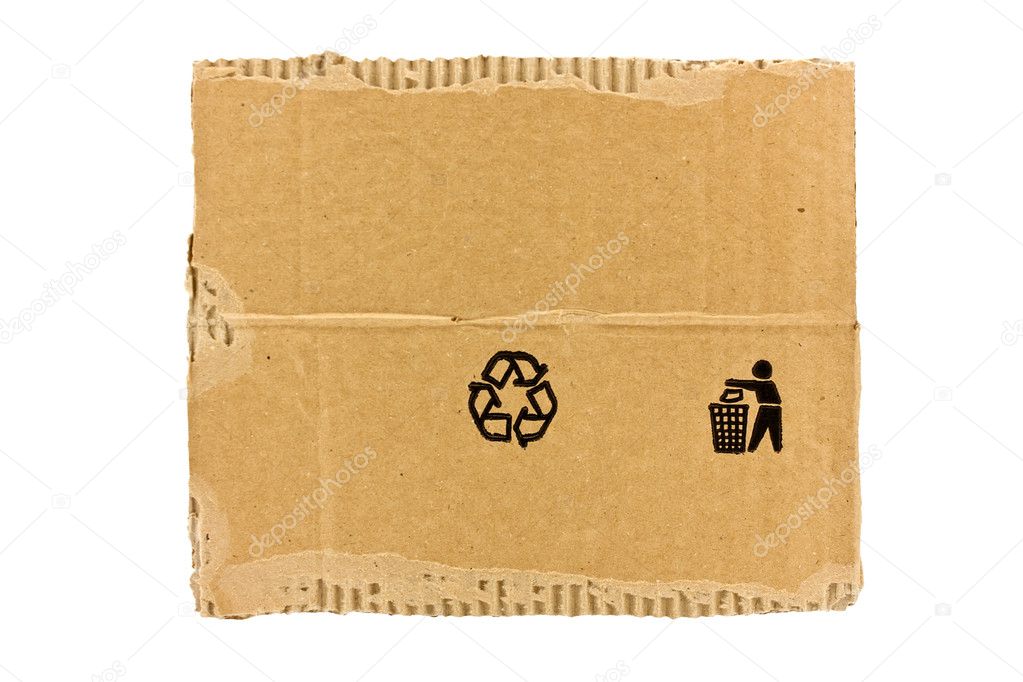 Environmental labels on cardboard