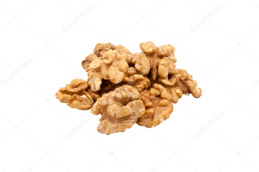 Walnuts in white background