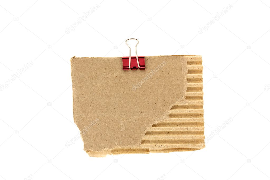 Cardboard with metal paper clamp