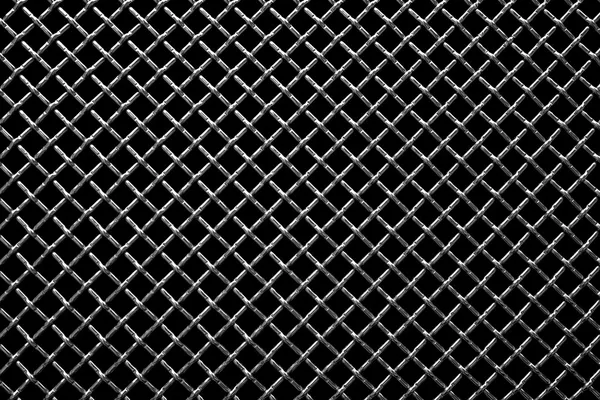 Kovová mřížka na černém pozadí — Stock fotografie