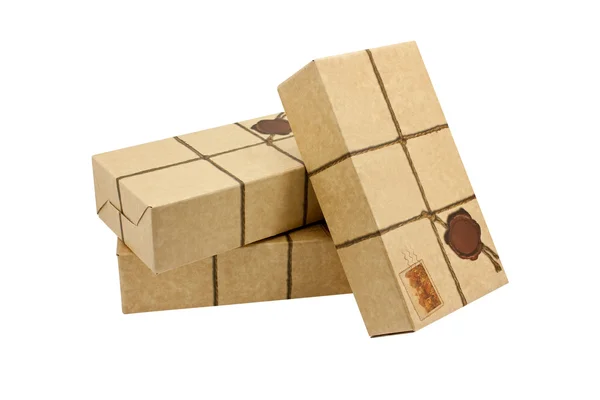 A pile of mail parcels sealed wax — Stock Photo, Image