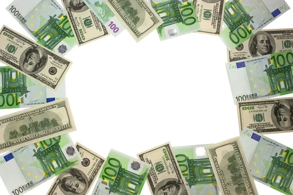Евро и доллары i — стоковое фото