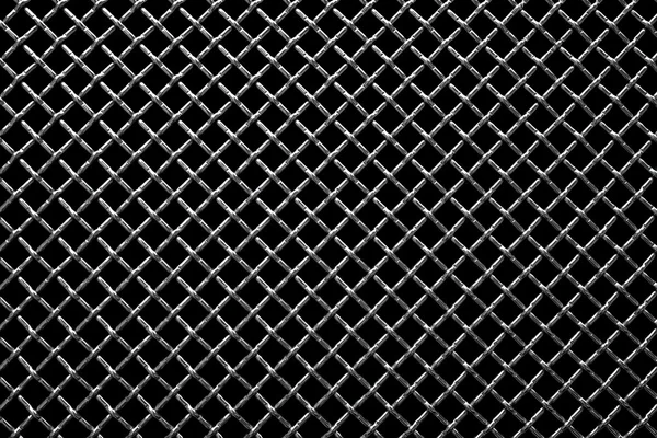 Griglia metallica su sfondo nero — Foto Stock