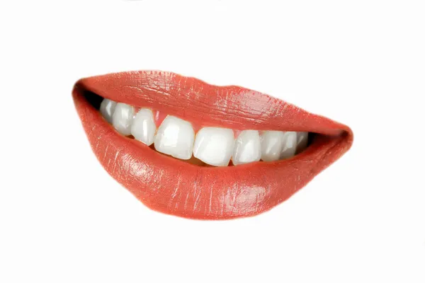 Улыбающаяся женщина рот — стоковое фото