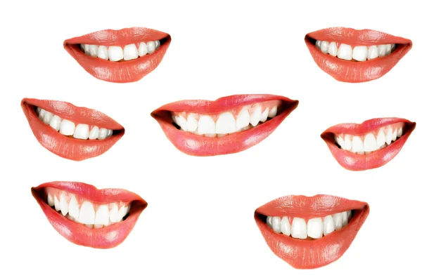 Verschiedene lächelnde Frauen Mund — Stockfoto